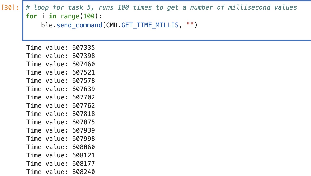 Task 5 timing results