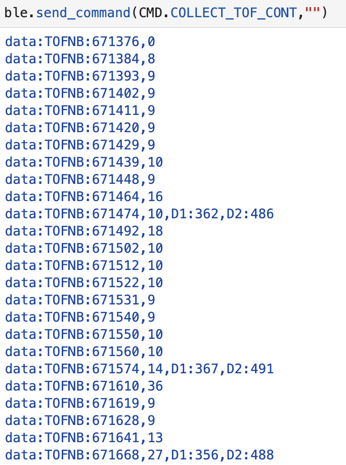 Non-blocking ToF output example